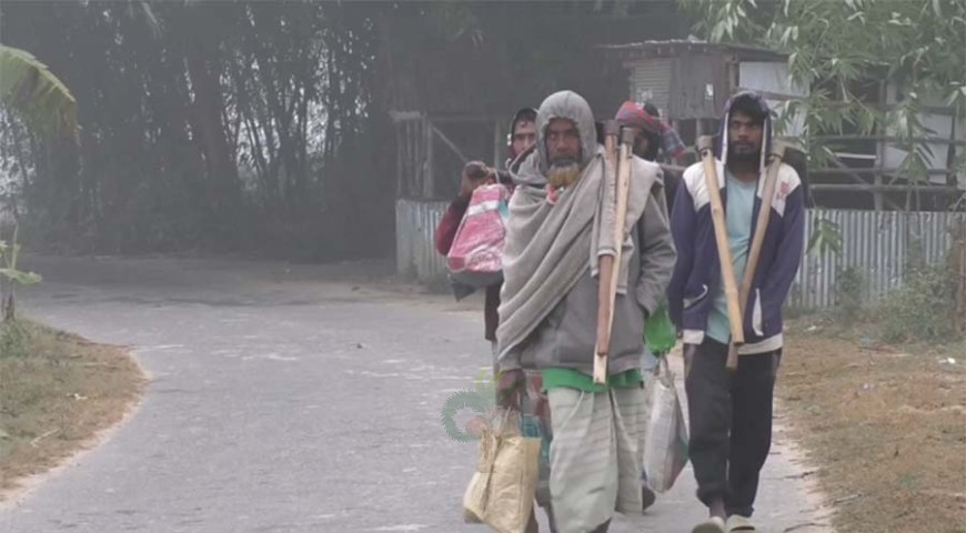 হাড়কাঁপানো শীতে জবুথবু চুয়াডাঙ্গার জনজীবন