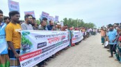 বনদস্যু নির্মূল ও নিরাপত্তার দাবিতে শ্যামনগরে জেলে-বাওয়ালিদের মানববন্ধন