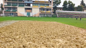 যশোর স্টেডিয়ামে নির্মাণাধীন উইকেটে দুর্বৃত্তদের তাণ্ডব
