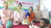 লোহাগড়ায় কৃষকদের মাঝে বিনামূল্যে গাছের চারা বিতরণ