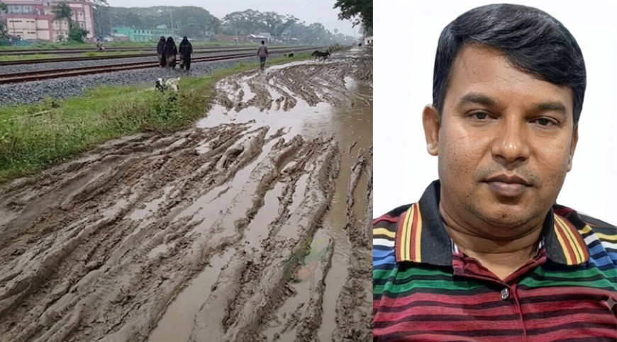 জনদুর্ভোগ লাঘবে সড়ক সংস্কারে বিএনপি নেতা রাসেল
