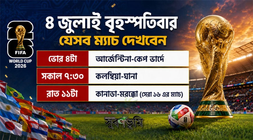 ৪ জুলাই শনিবার যেসব ম্যাচ দেখবেন
