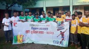 বিশ্বকাপ মাতোয়ারা প্রীতি ফুটবল ম্যাচে ইমারত শ্রমিকদের জয়