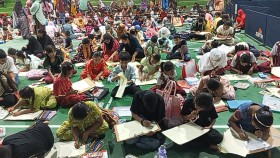 ৬২০ শিশু-কিশোরের বর্ণিল চিত্রাঙ্কন উৎসব