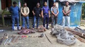 লোহাগড়ায় চোরাই তার ও অস্ত্র উদ্ধার, আটক ১