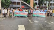 মেহেরপুরে তিন ফসলি জমিতে বিজিবির ব্যাটালিয়ন স্থাপন বন্ধের দাবিতে মানববন্ধন