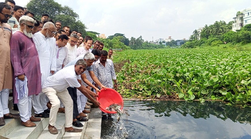 বিএনপির প্রতিষ্ঠাবার্ষিকীতে ভৈরব নদীতে মাছের পোনা অবমুক্ত